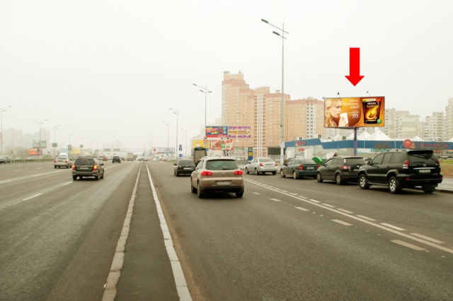 Щит 6x3,  Бажана Николая пр-кт, ст. м. "Позняки", за мостом, в сторону ст. м. "Харьковская"